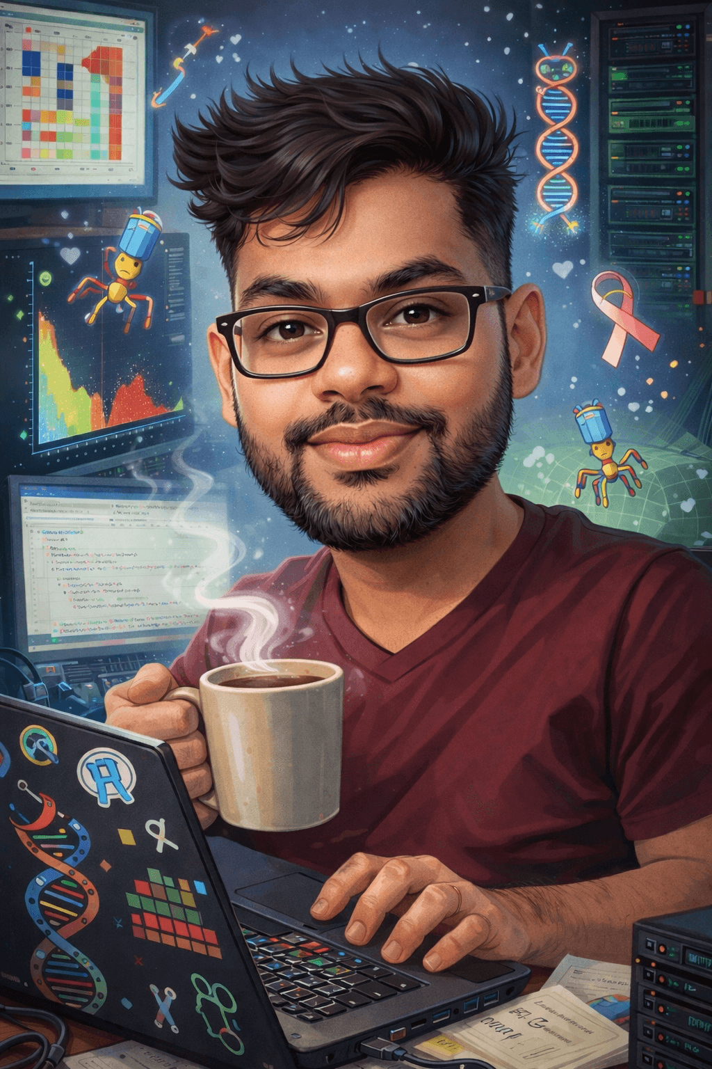 AI avatar illustration of Kaizen Nathani